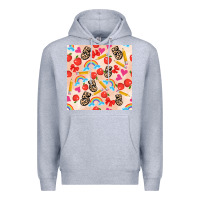 Heather Grey back to school seamless pattern 5 (3600x3600) Premium Hoodie - AdoDesignShop