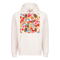 Pale Pink back to school seamless pattern 5 (3600x3600) Premium Hoodie - AdoDesignShop