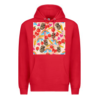 Red back to school seamless pattern 5 (3600x3600) Premium Hoodie - AdoDesignShop