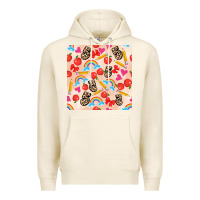 Tofu back to school seamless pattern 5 (3600x3600) Premium Hoodie - AdoDesignShop