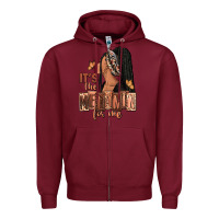 Burgundy It's the melanin for me Zipper Hoodie - RanaPortraitStore