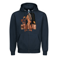 Navy It's the melanin for me Zipper Hoodie - RanaPortraitStore