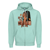 Seafoam It's the melanin for me Zipper Hoodie - RanaPortraitStore