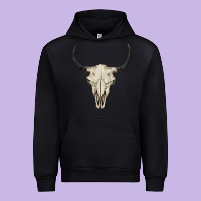Bull Skull Urban Hoodie Designed By Barkaloodesign