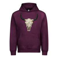 Mauve Wine bull skull Urban Hoodie - BarkalooDesign