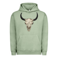 Pigment Oil Green bull skull Urban Hoodie - BarkalooDesign