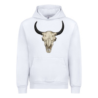 White bull skull Urban Hoodie - BarkalooDesign
