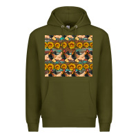 Army Green seamless poultry farm sunflowers chicken coop tumbler Premium Hoodie - Artiststas