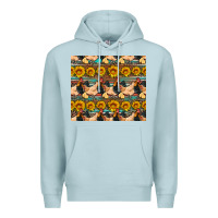 Blue Mist seamless poultry farm sunflowers chicken coop tumbler Premium Hoodie - Artiststas