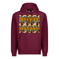 Burgundy seamless poultry farm sunflowers chicken coop tumbler Premium Hoodie - Artiststas
