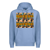 Colony Blue seamless poultry farm sunflowers chicken coop tumbler Premium Hoodie - Artiststas