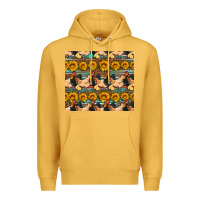 Mustard seamless poultry farm sunflowers chicken coop tumbler Premium Hoodie - Artiststas