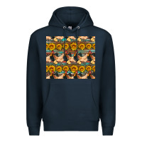 Navy seamless poultry farm sunflowers chicken coop tumbler Premium Hoodie - Artiststas