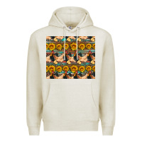 Oatmeal Heather seamless poultry farm sunflowers chicken coop tumbler Premium Hoodie - Artiststas