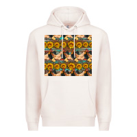 Pale Pink seamless poultry farm sunflowers chicken coop tumbler Premium Hoodie - Artiststas