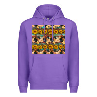 Purple seamless poultry farm sunflowers chicken coop tumbler Premium Hoodie - Artiststas