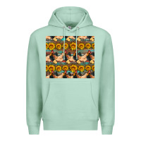 Seafoam seamless poultry farm sunflowers chicken coop tumbler Premium Hoodie - Artiststas