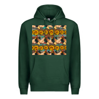 Sports Green seamless poultry farm sunflowers chicken coop tumbler Premium Hoodie - Artiststas