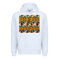 White seamless poultry farm sunflowers chicken coop tumbler Premium Hoodie - Artiststas