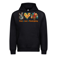 Black peace love thanksgiving Urban Hoodie - BarkalooDesign
