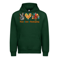 Forest Green peace love thanksgiving Urban Hoodie - BarkalooDesign