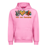 Fuchsia Pink peace love thanksgiving Urban Hoodie - BarkalooDesign
