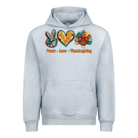Heather Grey peace love thanksgiving Urban Hoodie - BarkalooDesign