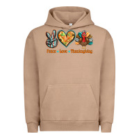 Pigment Burro peace love thanksgiving Urban Hoodie - BarkalooDesign