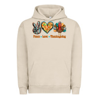 Pigment French Oak peace love thanksgiving Urban Hoodie - BarkalooDesign