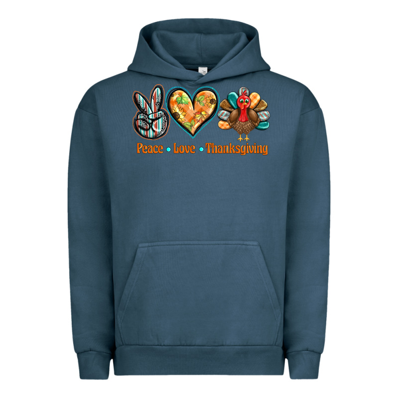 Peace Love Thanksgiving Urban Hoodie by BarkalooDesign | Teevron