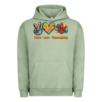 Pigment Oil Green peace love thanksgiving Urban Hoodie - BarkalooDesign