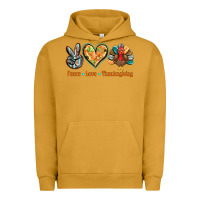 Pigment Peanut Butter peace love thanksgiving Urban Hoodie - BarkalooDesign