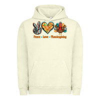 Pigment Pistachio peace love thanksgiving Urban Hoodie - BarkalooDesign