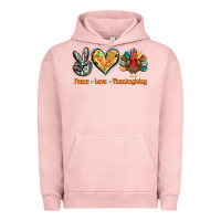 Pigment Salmon peace love thanksgiving Urban Hoodie - BarkalooDesign