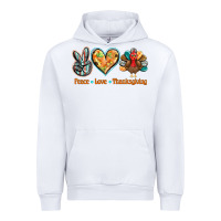White peace love thanksgiving Urban Hoodie - BarkalooDesign