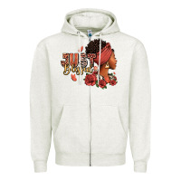 Oatmeal Heather Just blessed afro woman with roses Zipper Hoodie - RanaPortraitStore
