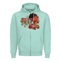 Seafoam Just blessed afro woman with roses Zipper Hoodie - RanaPortraitStore