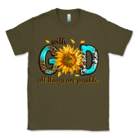 Army Green with god all things possible Classic Tee - RanaPortraitStore
