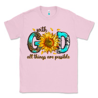 Bubblegum Pink with god all things possible Classic Tee - RanaPortraitStore