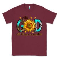 Burgundy with god all things possible Classic Tee - RanaPortraitStore