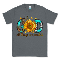Charcoal Heather with god all things possible Classic Tee - RanaPortraitStore