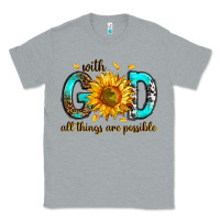 Heather Grey with god all things possible Classic Tee - RanaPortraitStore