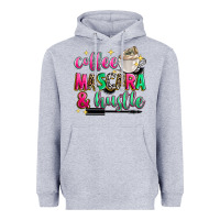 Heather Grey coffee mascara and hustle Heavyweight Hoodie - Zillion Design Studio