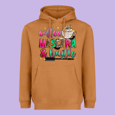 Coffee Mascara And Hustle Heavyweight Hoodie Designed By Zillion Design Studio