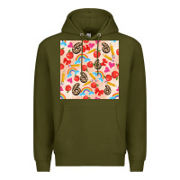Army Green back to school seamless pattern 6 (3600x3600) Premium Hoodie - AdoDesignShop