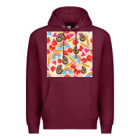 Burgundy back to school seamless pattern 6 (3600x3600) Premium Hoodie - AdoDesignShop