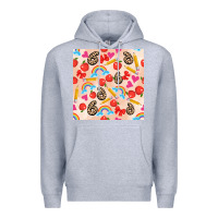 Heather Grey back to school seamless pattern 6 (3600x3600) Premium Hoodie - AdoDesignShop