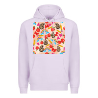 Lilac back to school seamless pattern 6 (3600x3600) Premium Hoodie - AdoDesignShop