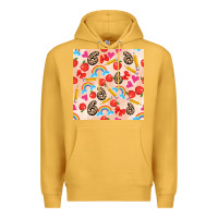 Mustard back to school seamless pattern 6 (3600x3600) Premium Hoodie - AdoDesignShop