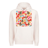 Pale Pink back to school seamless pattern 6 (3600x3600) Premium Hoodie - AdoDesignShop